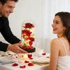 Konservierte Rose in Glaskuppel mit LED-Licht Künstliche Rote Rosendekoration Valentinstag