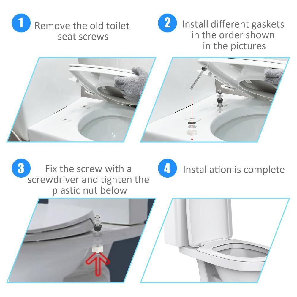 2PCS Waterproof Toilet Seat Fasteners Top-mounted Toilet Seat Hinge Bathroom Maintenance