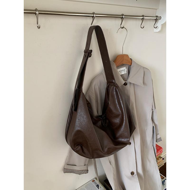 

Вместительная сумка-пельмень, ретро, для поездок на работу, повседневная, одноплечевая, кроссбоди, сумка-тоут кофейный