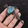 Rainbow Calsilica Pendant Copper Wire Wrapped Gemstone Pendant Elegant Jewelry Designer Pendant Handmade Pendant Copper Jewelry Gift For Him