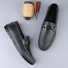New Men's Business Shoes Italian Style Penny Loafers For Men Handmade Leather Moccasins Driving Shoes Non-Slip Slip On Flats