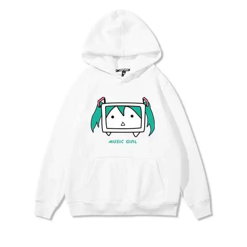 2025 MINISO Hatsune Miku Men's Hoodie - Anime Licensed Quick Dry Comfort Fit S-4XL Sweatshirt Harajuku