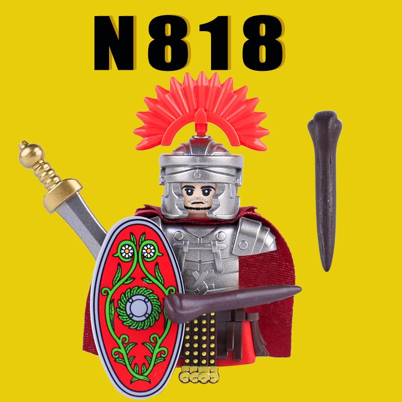 Medieval Military Rome Knights Building Blocks Castle Army Warrior Soldier Figures Crossbowman Shield Sword Legion Bricks Toys