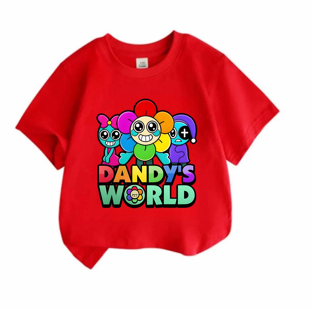 Kids Boys Girls Crew Neck Short Sleeve 100% Cotton T-Shirt, Cute Cartoon Colorful Character Printed Casual Tees for Children Summer Soft Breathable To