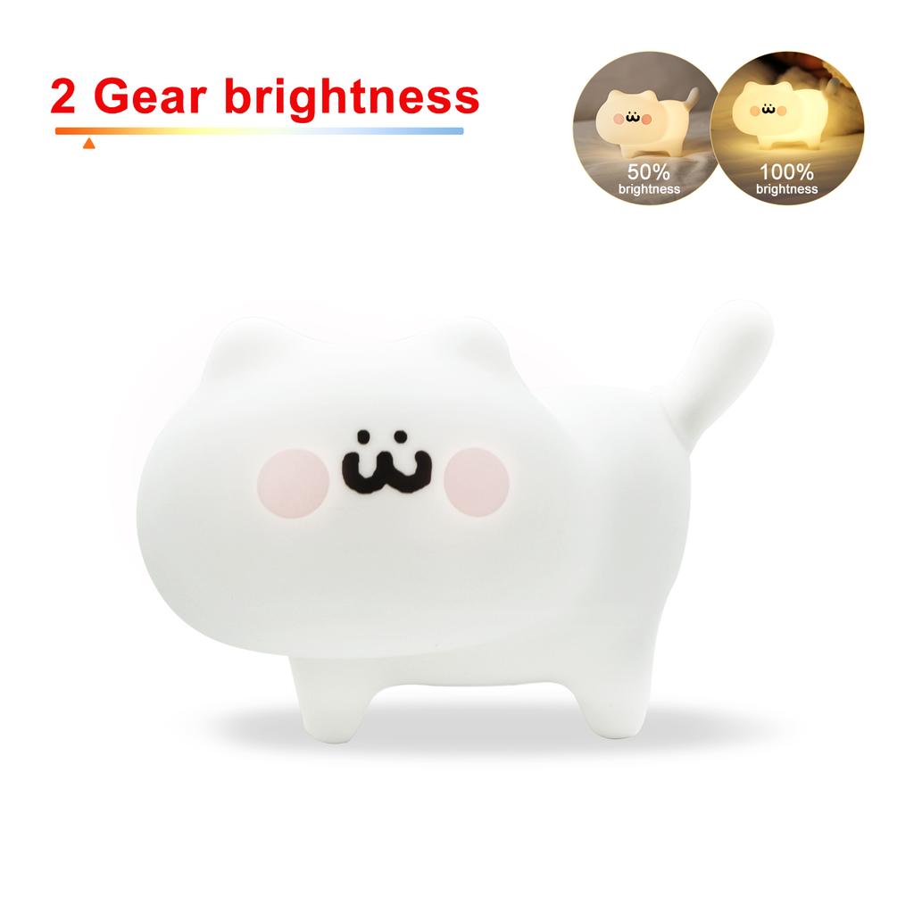 LED Night Light For Children Baby Kids soft Silicone Touch Sensor 7 Colors cartoon Cat sleeping lamp home bedroom decoration