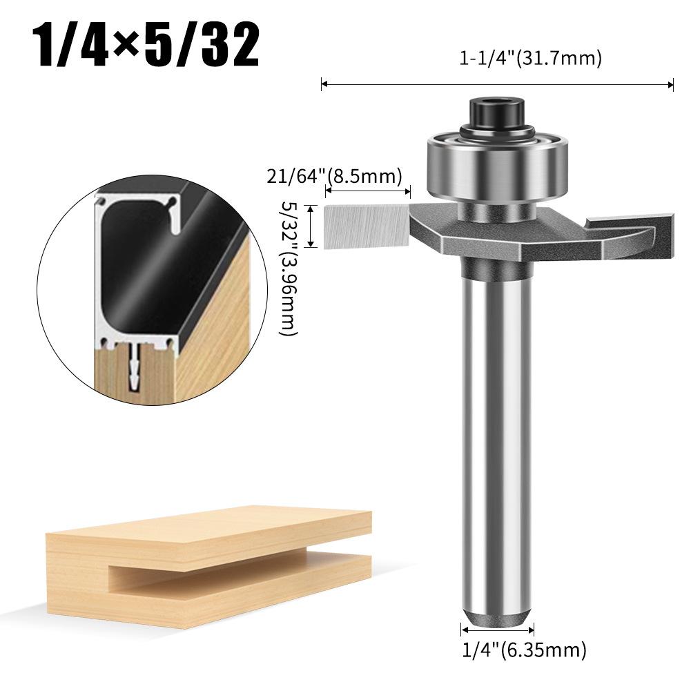 1/4 Schaft 1/2 Schaft Kugel T-Fräser Holzbearbeitung Fräser Nutfräser Kerbenfräser 2-in-1 Nutfräser Begonienwinkel Fräser