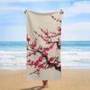 Künstlerisches Florales Kirschblüten Strandtuch, Rosa Sakura Muster Schnelltrocknend Saugfähig, Groß Sandfrei Reise Pool Zubehör