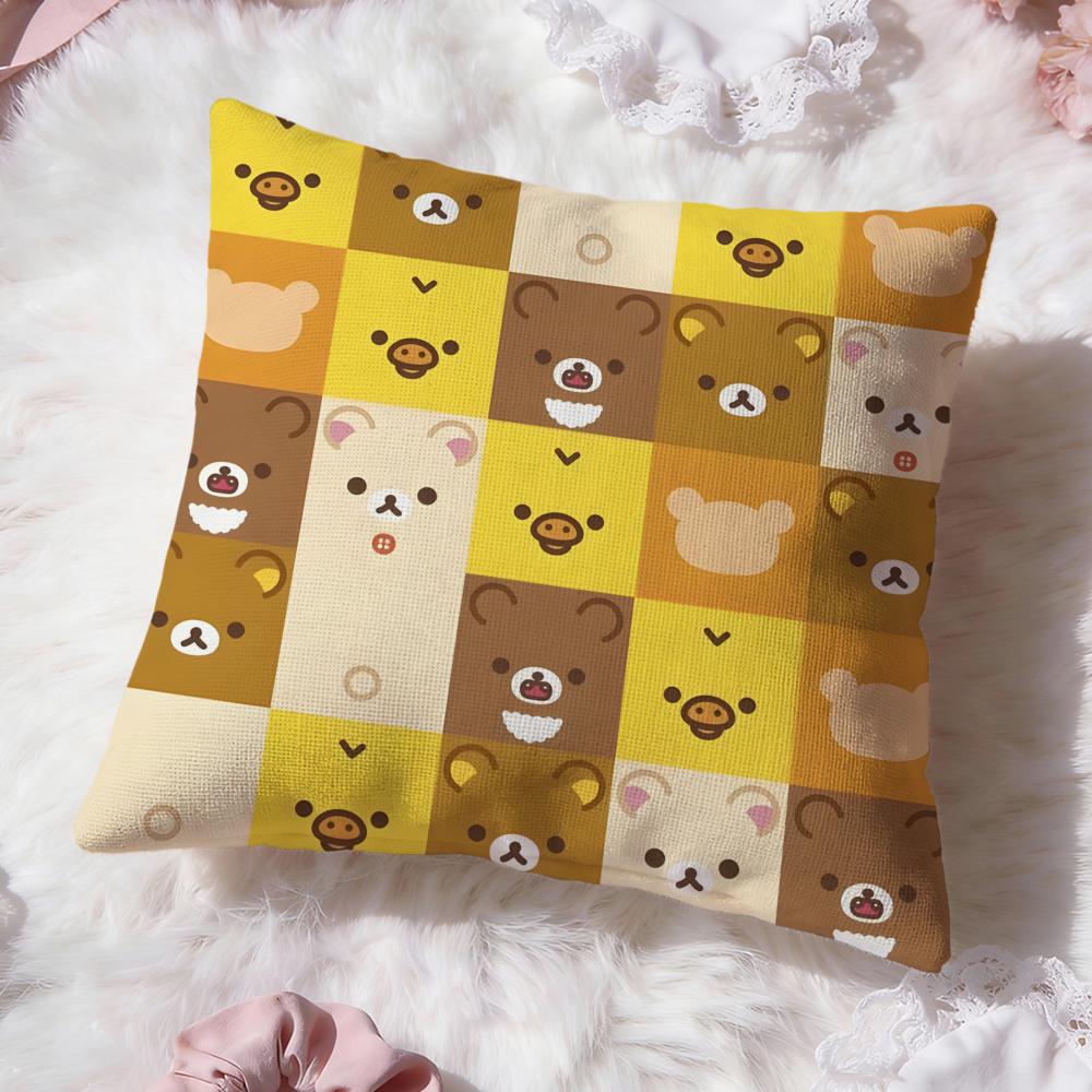 Cute R-RirakkumaS Cushion Cover Premium Comfort Reversible Pillow Cove -Two in One Design for Any Room & Car Interior