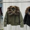 Winter New Natural Fox Fur Collar Short Down Jacket Women's Thickened Warm Loose and Thin Pie Overcome Coat