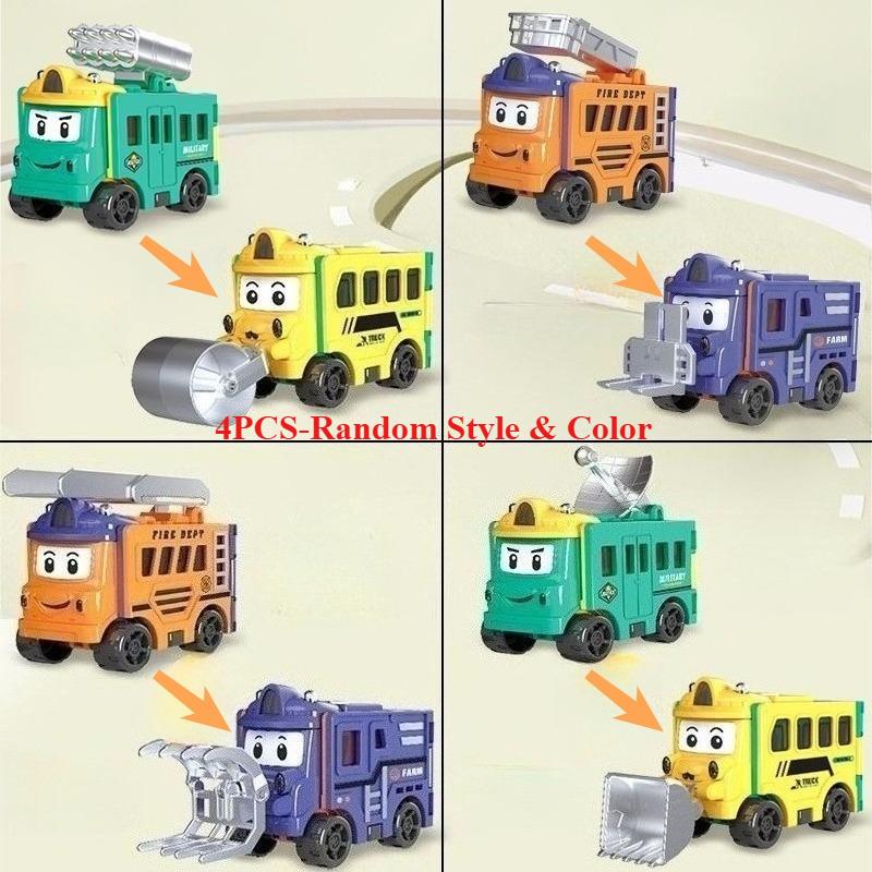 2-In-1 Transformation Pullback Flip Car Plaything Convertible Vehicle Construction Plaything For Kids Christmas Birthday Present For Young Boys Girls