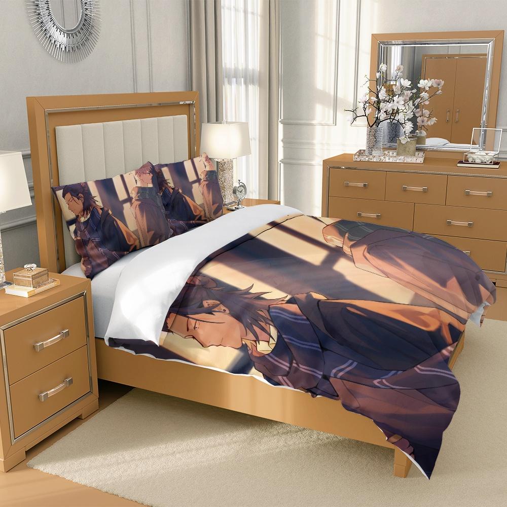S-Satoru G-Gojo J-Jujutsu K-Kaisen Anime Bedding Set Duvet Cover Breathable Polyester US Twin Full Queen King, UK Single Double King
