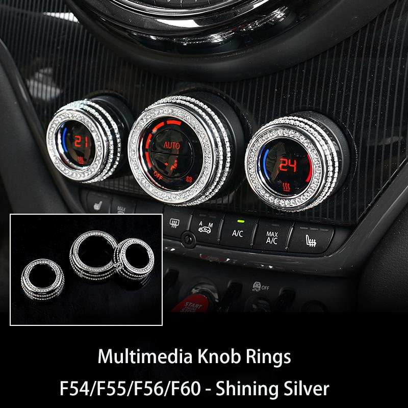 

Интерьер автомобиля кольцо с бриллиантами наклейка украшение блестящий декор блестящие аксессуары для девочек для Mini Cooper F54 F55 F56 F60 Knob rings Silver
