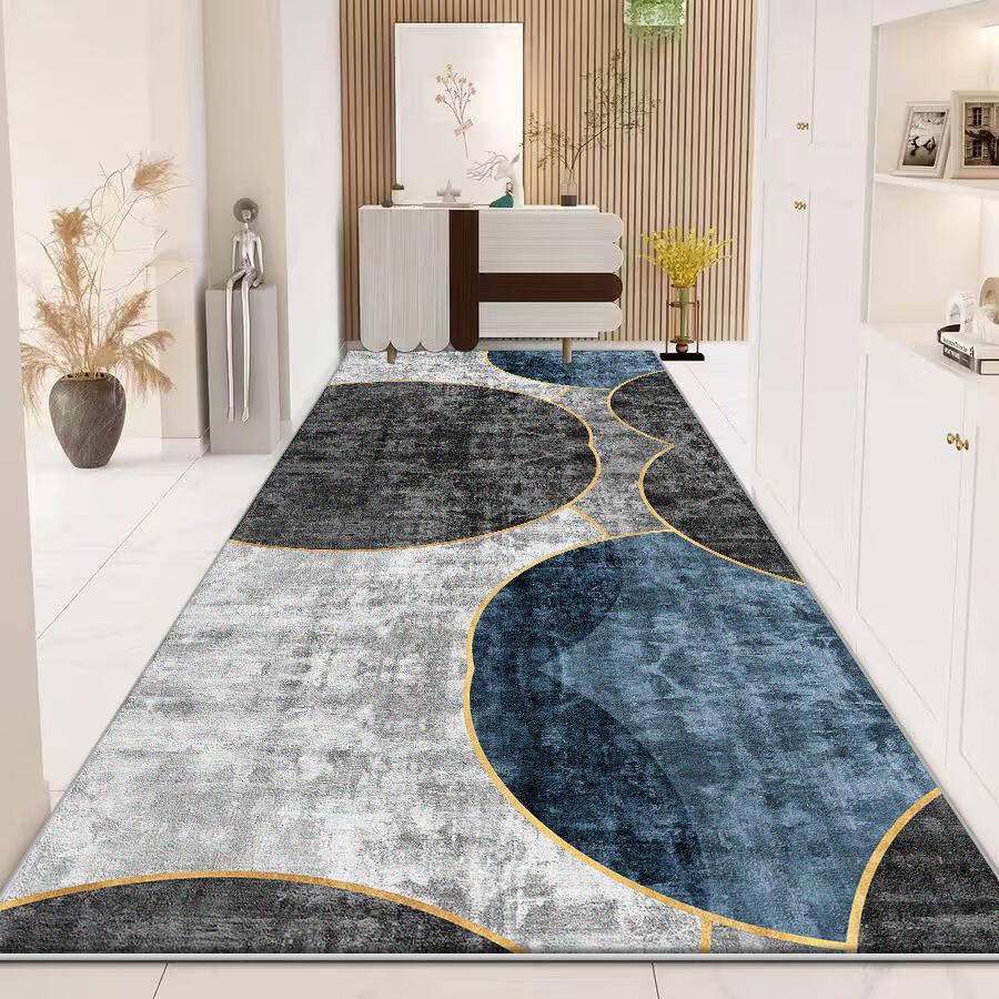 Modern Long Corridor Carpet Home Non-slip Stairway Rug Hotel Lobby Passageway Runner Washable Room Decor Floor Mats Customizable