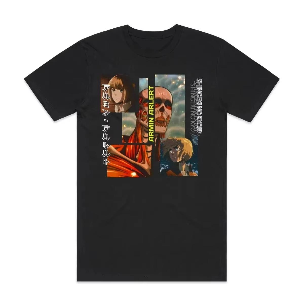 

Streetwear T Shirt Eren Yeager Shingeki No Kyoji Anime Summer Cotton Women Tops Casua Autumn and winter innerwear 4XL