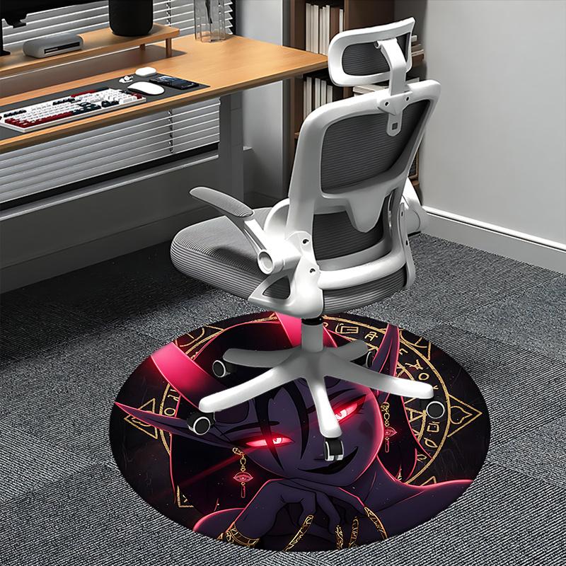 

Ethereal Red Eyed Demon Chair Mat Round Carpet for Home Decor, Office, Living Room, Bedroom Gift0154b 80cm by 80cm