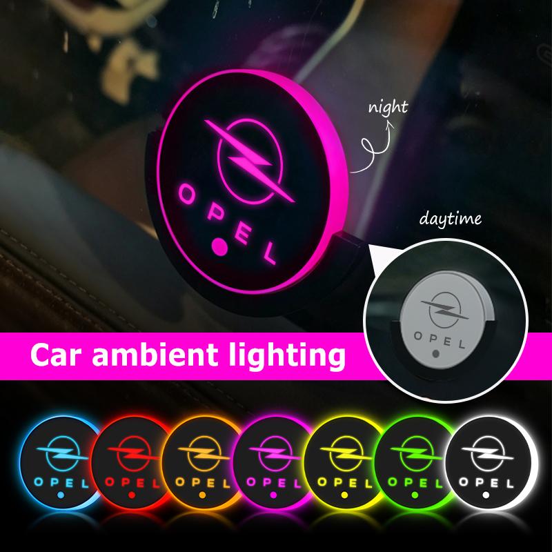 For Opel In3Car Triangle Window Atmosphere Light USB Wireless LED Decoration Light For Opel Insignia Corsa Grandland Antara Zafira Mokka