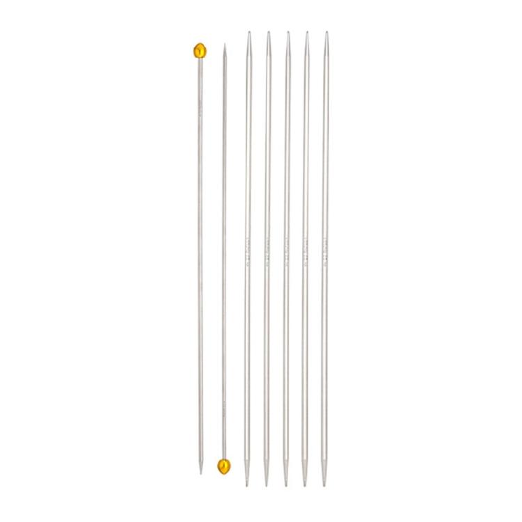 7Pcs Double Pointed and Single Pointed Knitting Needle Set Long Stainless Steel Straight Knitting Needle for Knitting