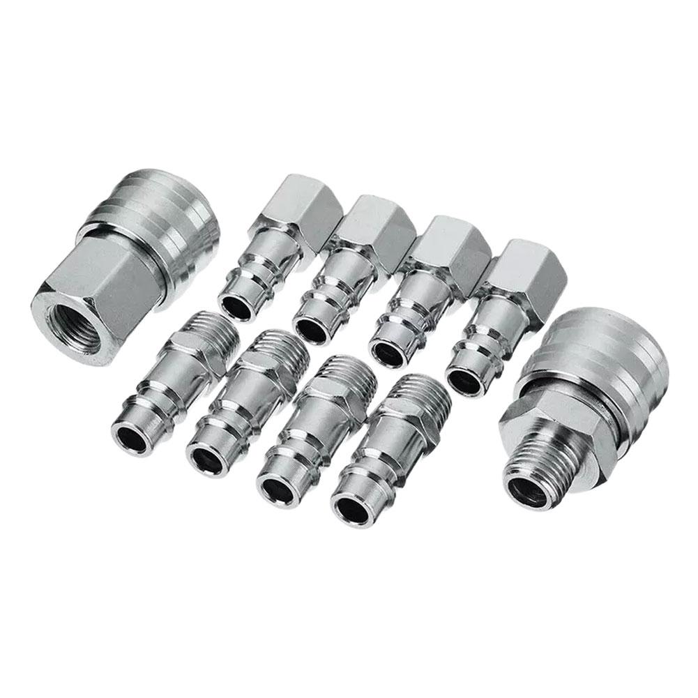 

10 шт./набір 1/4 Швидкознімні з єднання BSP Фітинг для повітряної лінії Євро Фітинг для повітряної лінії Шланговий компресор Фітинг З єднувач Для пневматичних інструментів