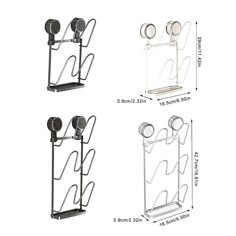Easy Installation Suction Cup Cookware Lid Rack Wall Mounted Kitchen Storage Rack For Pots Pans Cutting Boards
