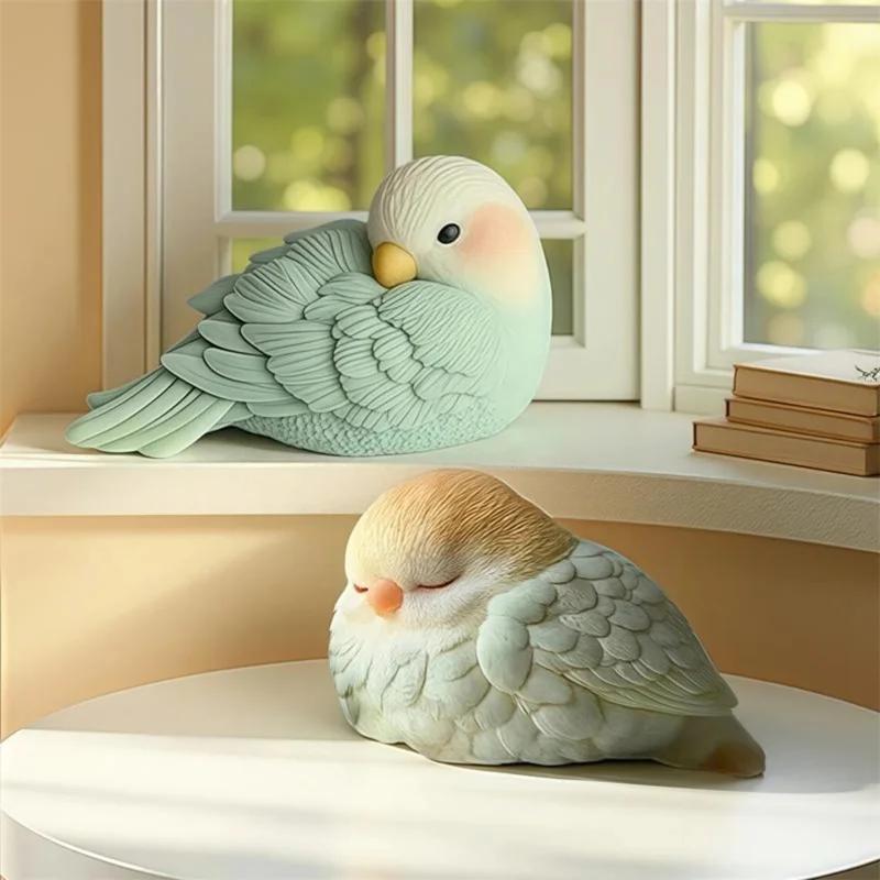 Top Quality 3D Bird Shaped Candle Silicone Mold Cute Parrot Resin Plaster Scented Candle Mold DIY Sleeping Bird Handmade Making