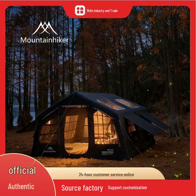 Mountain Guest Inflatable Tent, 13.6 sqm, Large Capacity, Rainproof, Multi-person Outdoor Camping Tent