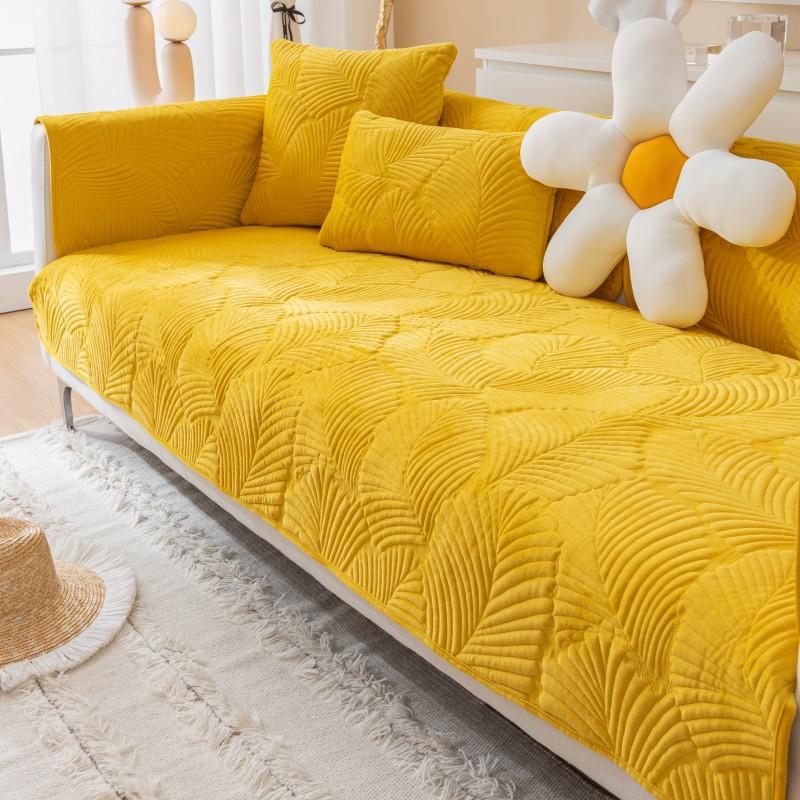 

Super Soft Plush Solid Color Sofa Cushion Winter Thickened Embroidery Non-Slip Four-Season Universal Nordic Light Luxury Sofa Cover 70*70cm