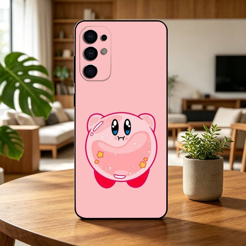K-Kirbys-PC Cartoon Rosa   Handyhülle Für Samsung S25,S24,S21,S22,S23,S30,Ultra,S20,Plus,Fe,Lite,Note,10,Schwarze Abdeckung