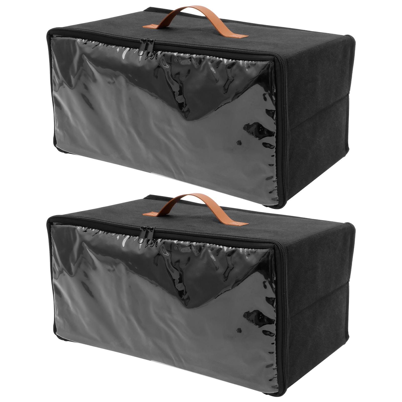 

2Pcs Front Opening Hat Organizer Oxford Cloth Baseball Cap Storage Organizer with Visible Window for Closet Wardrobe Shelf