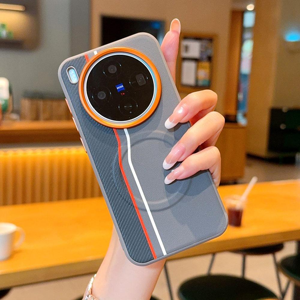 Magnetic Phone Case For VIVO X200 Ultra VIVO X200 Pro Mini X300 X200S Colored Splicing PU Leather Cover