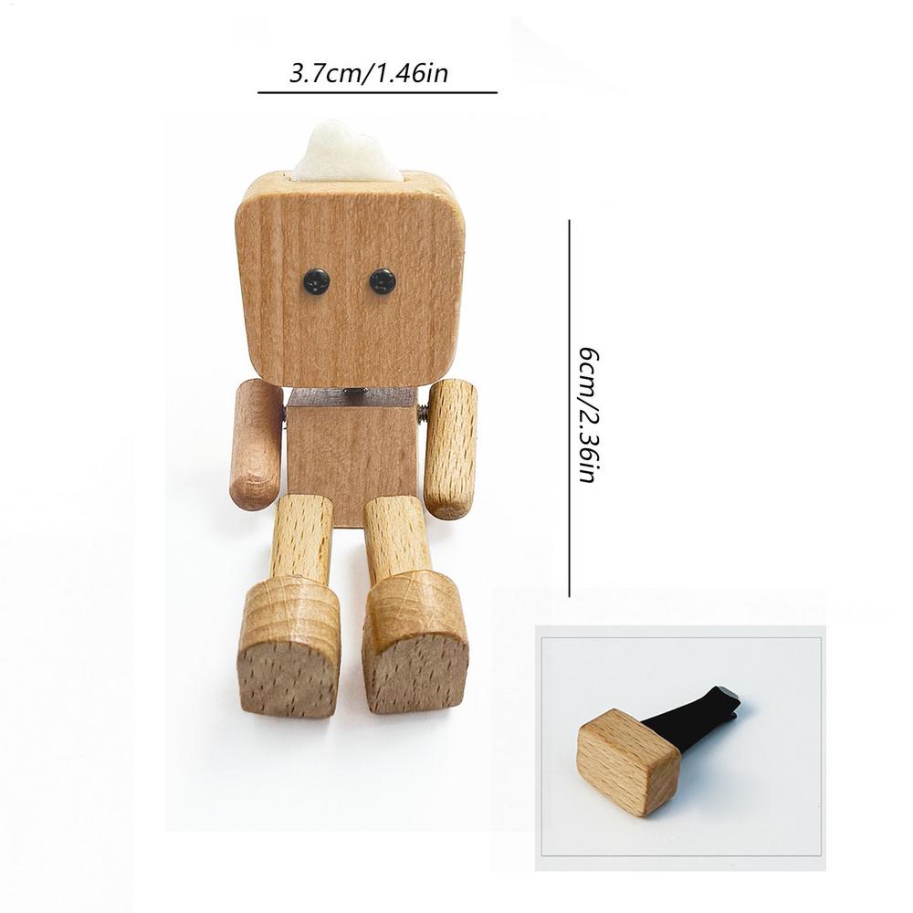 Dashboard Wooden Figurine Decor Wooden Human Figure Dashboard Decoration Funny Ornament Display Sculpture For Tabletop Commuting