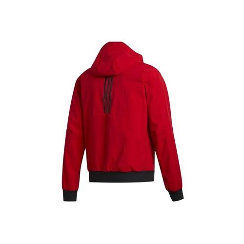 adidas Men's Red Hooded Sports Jacket