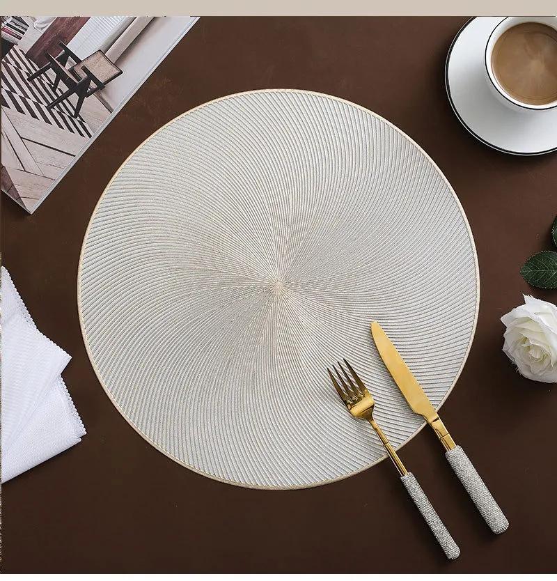 1Pc 38x38cm Round Waterproof Blooming Placemat Insulation Light Luxury Anti Slip Table Mat Home Decoration