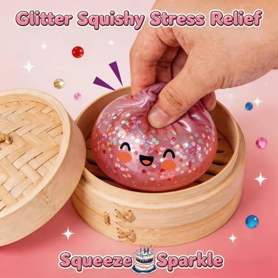 Colorful Crystal Anti-Stress Toy With Steam Bowl Shape, Reusable, Funny, Slow Bounce, With Flashing Light, Desk Decoration, Part