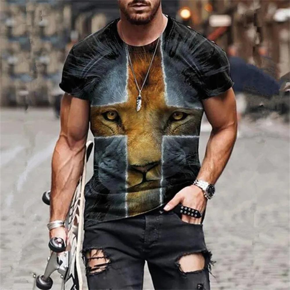 New Hot Sell Men's T-Shirt 3D Vintage Print T Shirts Summer Round Neck Cool Oversize Muscle Streetwear Clothing T Shirt Tops