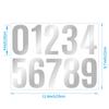 Large 4 Inch Reflective Number Sticker Glossy Metal Silver Black Self Adhesive for Mailbox Address ID