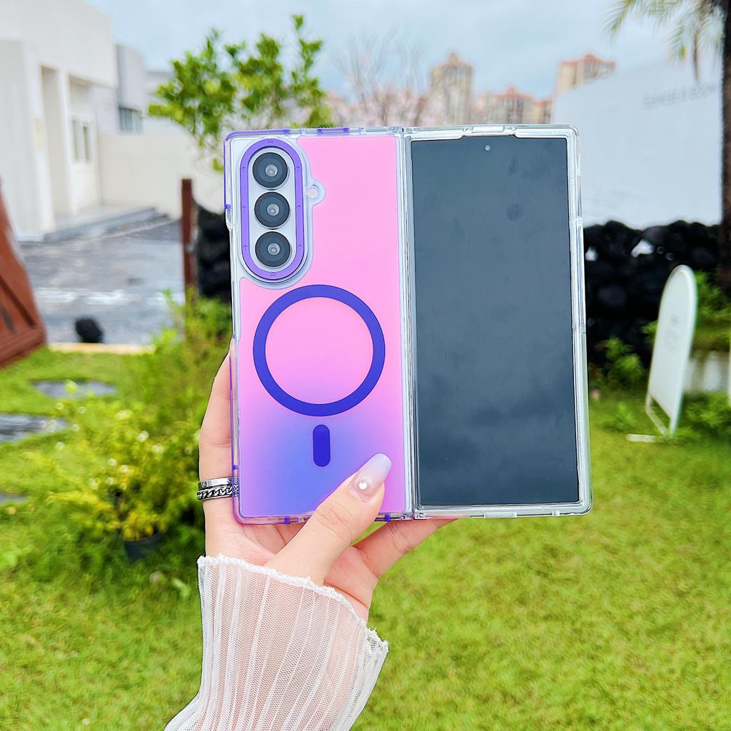 Suitable for Samsung Left and Right Folding Z Fold  6 7 Gradient Chameleon High End Colorful Shell