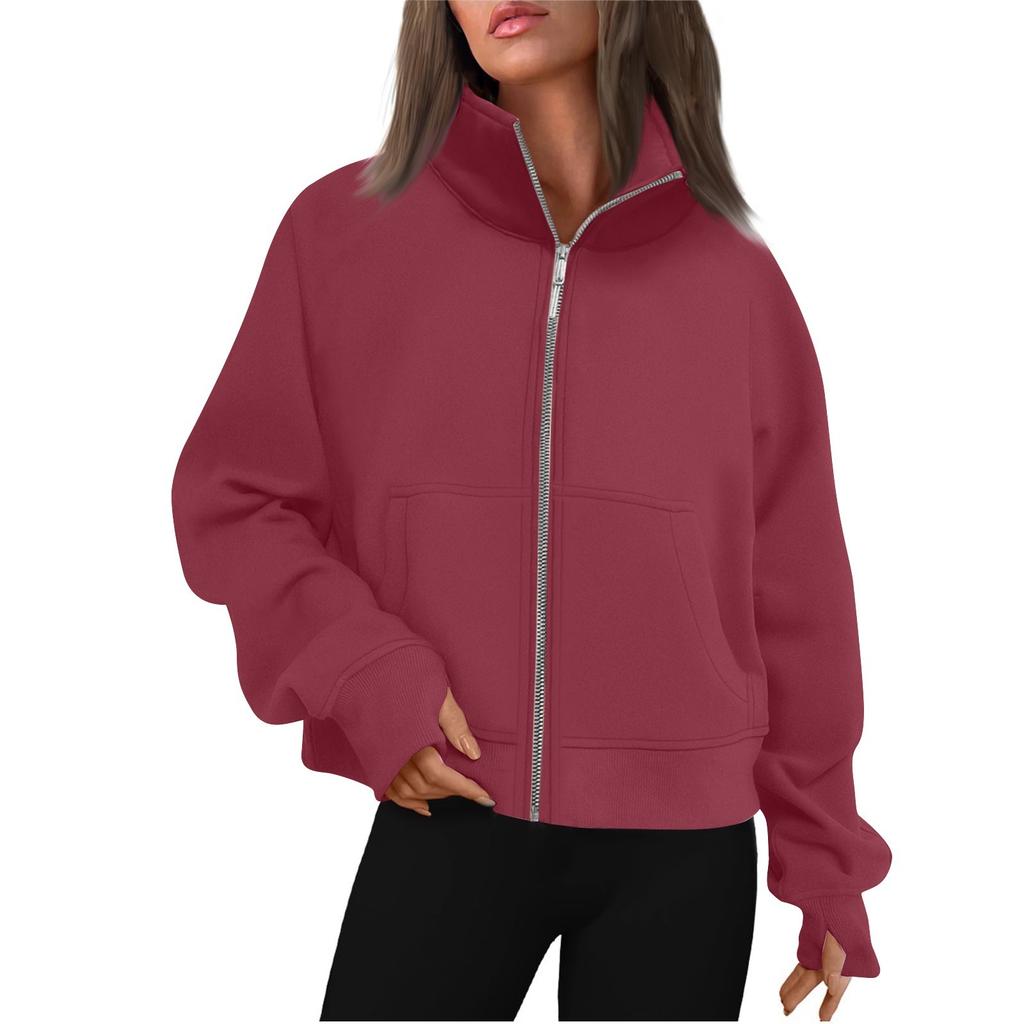 Women's Solid-color Fashionable Long-sleeved Top Coat