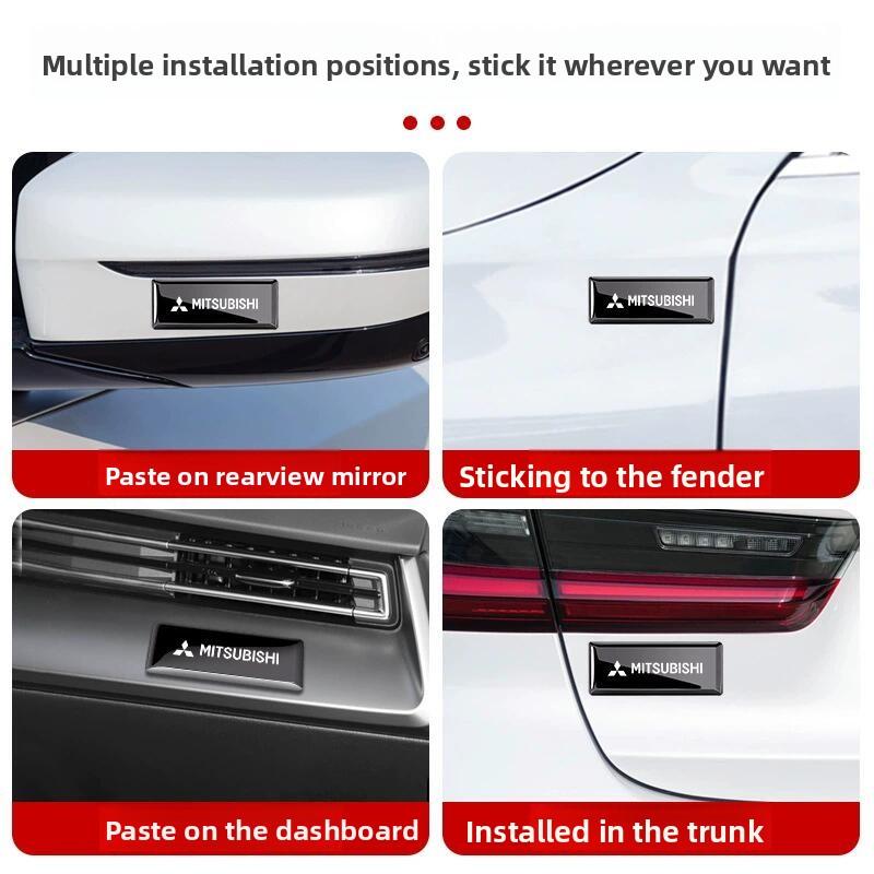 4Pcs Car Metal Logo Body Badge Decals Emblems Sticker For Mitsubishi Outlander Lancer ASX Mirage Pajero Delica Triton Attrage