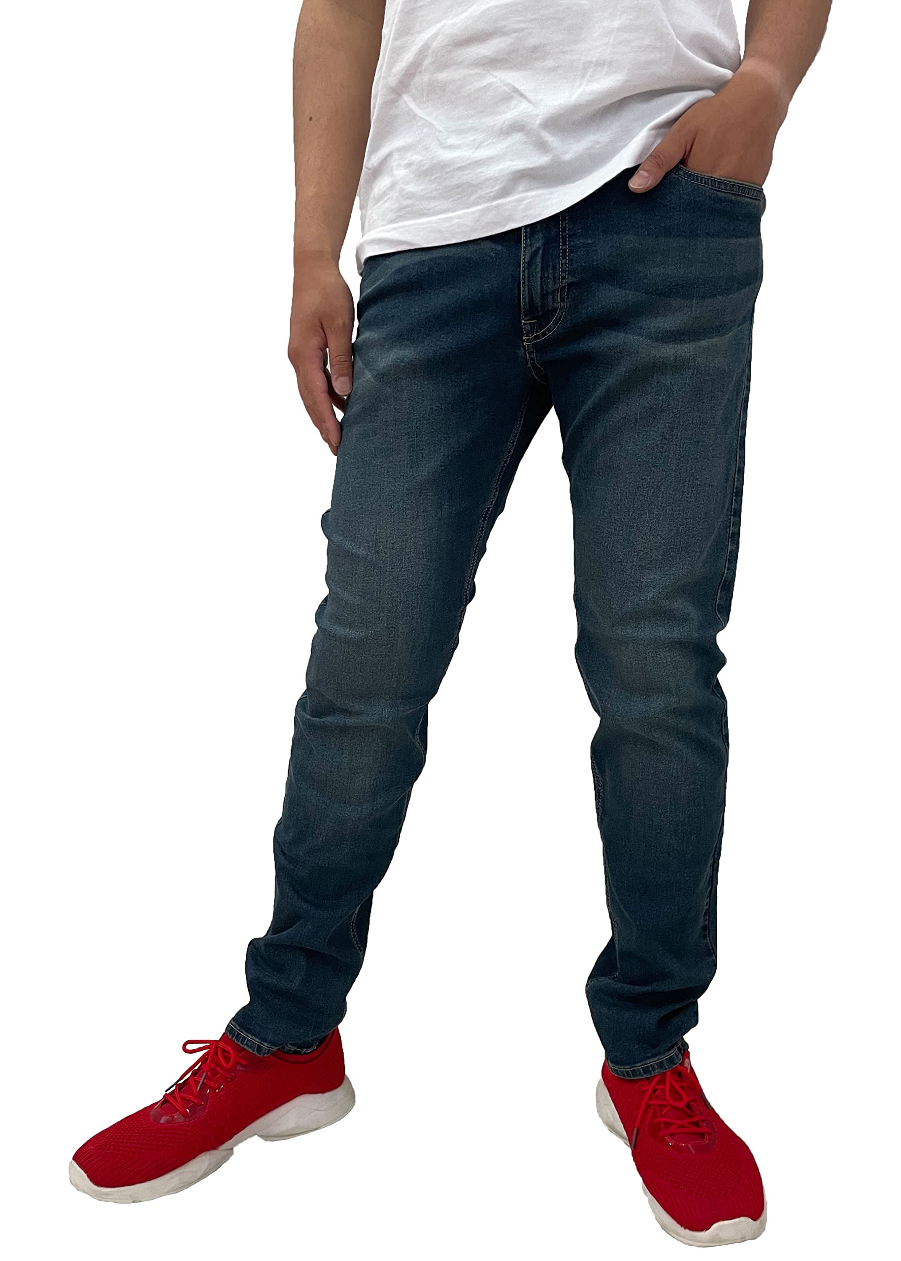 

OUTDOOR PRODUCTS Men s Skinny Denim Stretch Slim Fit Denim Pants, Size 88, Distressed Blue (73)