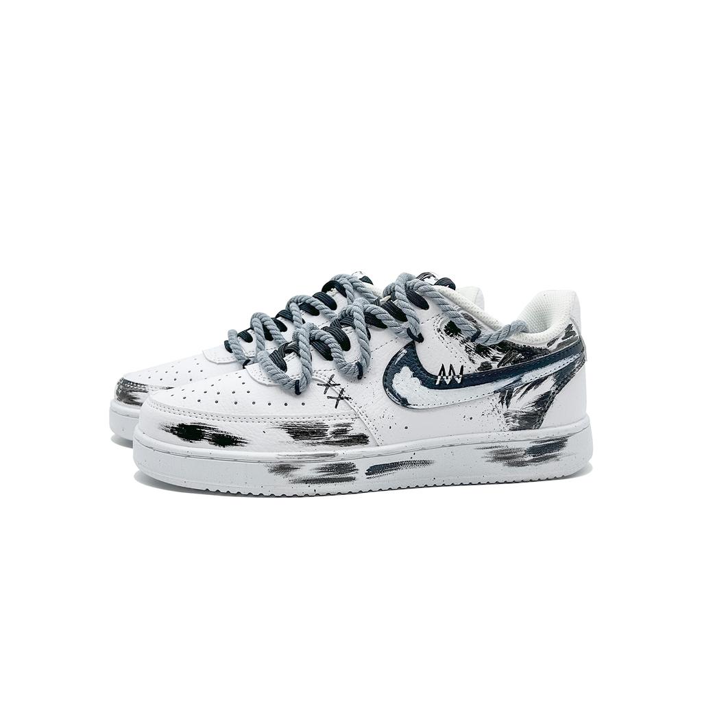 Nike Court Vision Gothic Angel Leather Slip Resistant Cushioning Abrasion Resistant Low top Skateboard Shoes Unisex DH2987-101(team916-)
