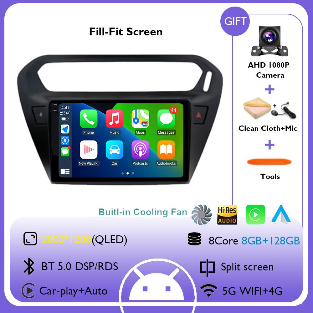 Android 14 For Peugeot 301 per Citroen C-Elysee 2012 - 2016 Car Multimedia Player Car GPS Navigation Touch Screen No 2din