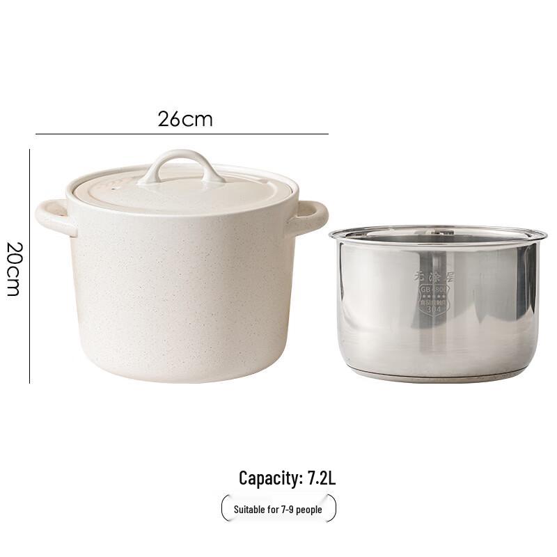 Naijiang White Ceramic Stew Pot