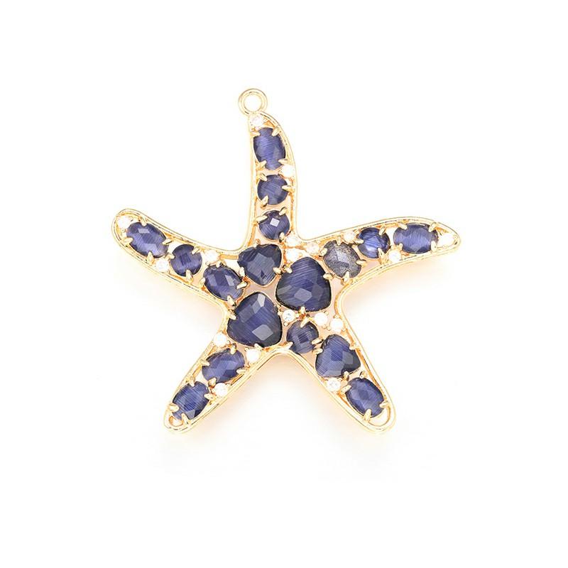 ZHUKOU 52x54mm pandantiv fashion Stea de mare din Cristal pentru femei Accesorii Handmade pentru Realizarea Colierelor Cercei model:VD417