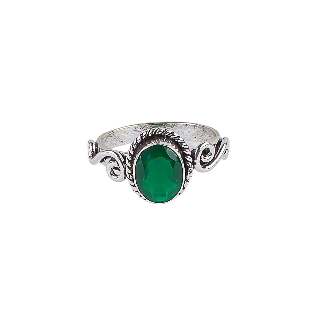 Green Onyx Gemstone 925 Sterling Silver Jewelry Handcrafted Women's Silver Ring RR-14-13