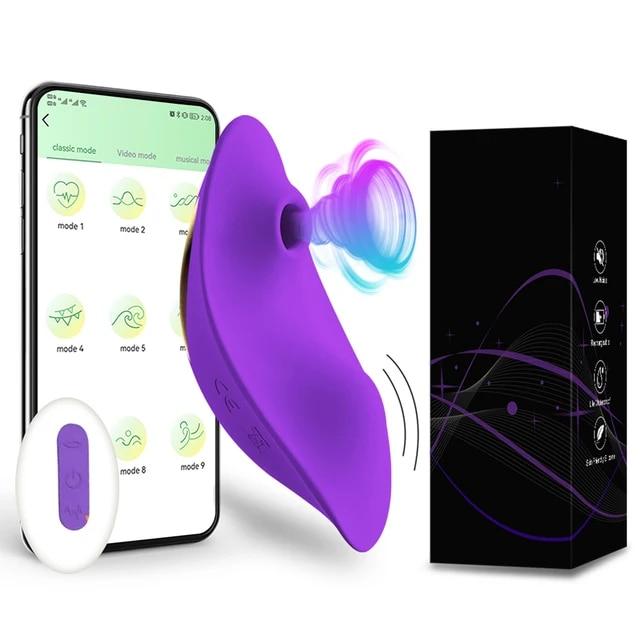 APP Bluetooth Sucking Vibrator Female Wearable Clit Sucker Clitoris Stimulator 2 In 1 Adult Goods Sex Toy for Women 's Panties
