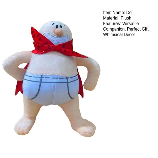 Underpants Plush Toy for Kids Captain Manga Soft Stuffed Superhero Doll Fun Adventure Comic Character