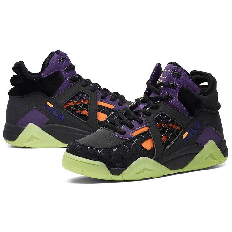 Fila Fusion Scarpe da basket alte a stivaletto retrò comode e versatili Cage da donna Sneaker Nero Viola T12W041205FBC