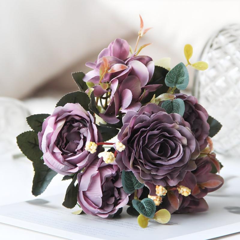 30cm Europäische Künstliche Pfingstrosen Blumen Seidenhortensie Rose Wohnzimmer Hausgarten Hochzeit Brautstrauß Partydekoration