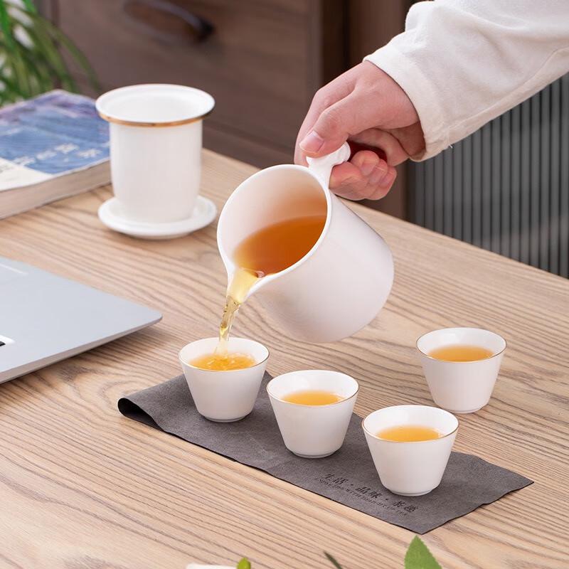 Sheep Fat Jade Portable Ceramic Travel Tea Set