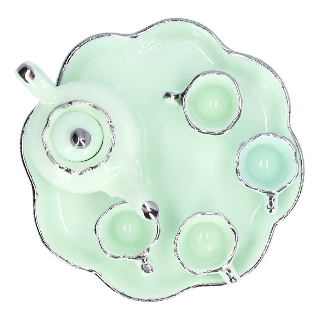 1:12 Tea Set Miniature Tea Cup Teapot Tray Decoration Kitchen Accessories